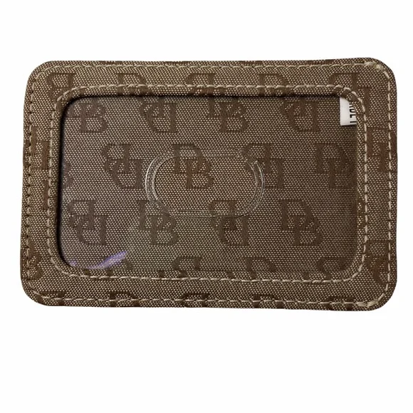 Dooney & Bourke Buckle Satchel Tote Bag Purse ID Card DB Signature Leather Trim - Picture 11 of 13